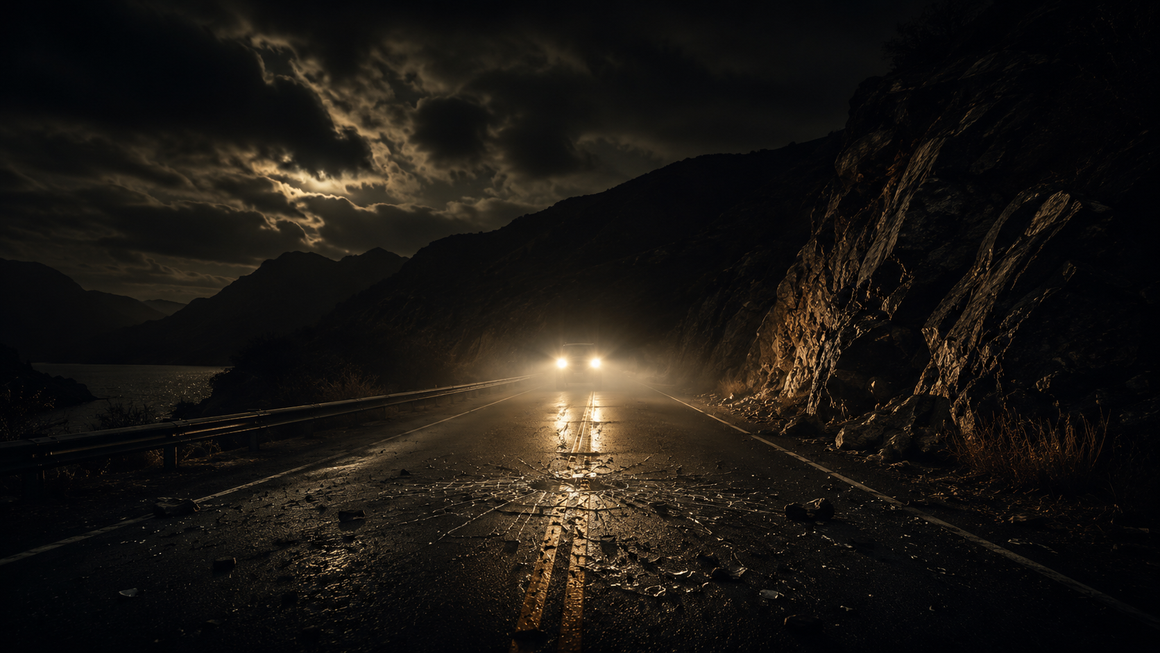 A dark road representing a life interrupted